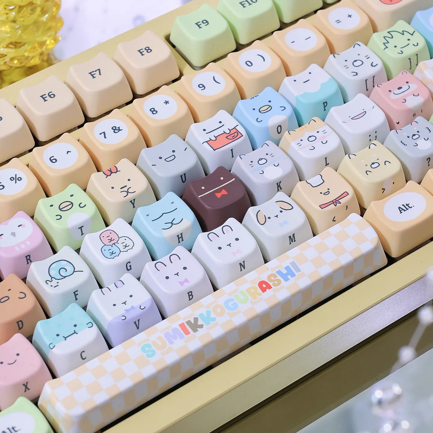 MAIMOOO Cute Anime Keycap MAO Profile Corner Creature Kawaii Cat Head Design Cartoon Animals PBT Keycaps for Mechanical Keyboard