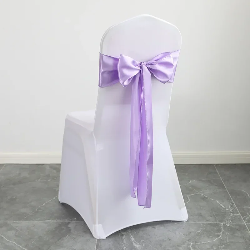 Ceinturage de chaise en satin rose 16x275cm, 24 pièces, housse de chaise avec nœuds, rubans pour décoration de mariage, banquet, fête préChristophe