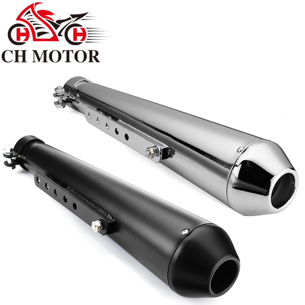 Motorcycle Exhaust Muffler Retro Vintage Classic Electroplating Escap Moto for Cafe  QKopper Custo Racer Bobber m