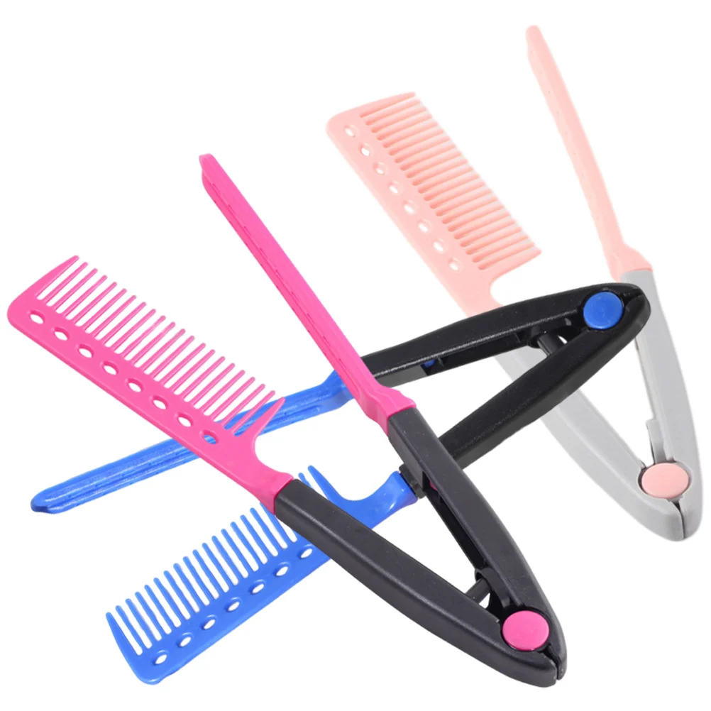 3 pcs Straightener Hair Hair Straightener Comb V-Shaped Styling Tool For Salon Portable Flat Ironing Hairdressing Comb