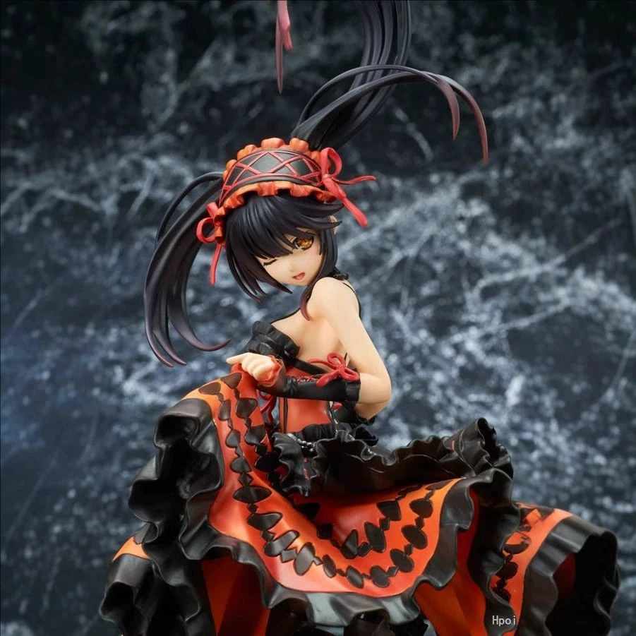

28CM Popular Anime Date A Live II Tokisaki Kurumi 1/8 Edition Beautiful Girl Model PVC Collection Static Toys Doll