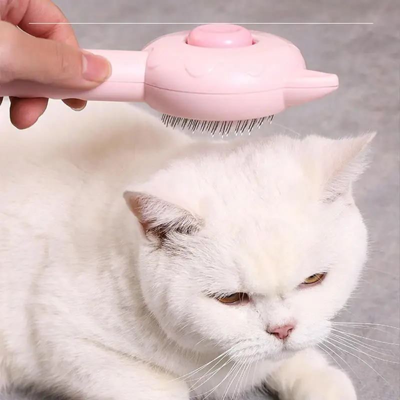 Slicker Brush For Dogs Pet Grooming Shedding Brush Dog And Cat Hair Brush One-Push Button Release Pet Hair Removing Brush