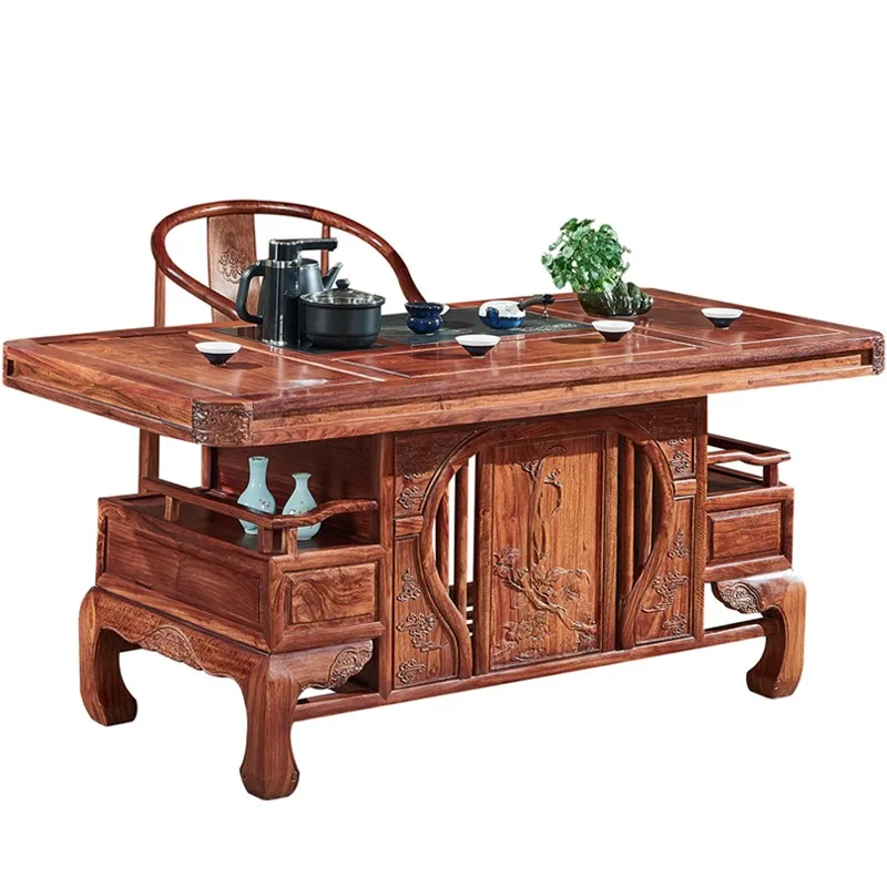 

Hedgehog rosewood rosewood tea table and chairs Chinese kung fu tea table