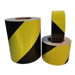 5cm/10cm/20cm*5M Twill Reflective Car Sticker Fluorescent Yellow-Black Waterproof Tape Reflector Hazard Warning Safety Sheeting