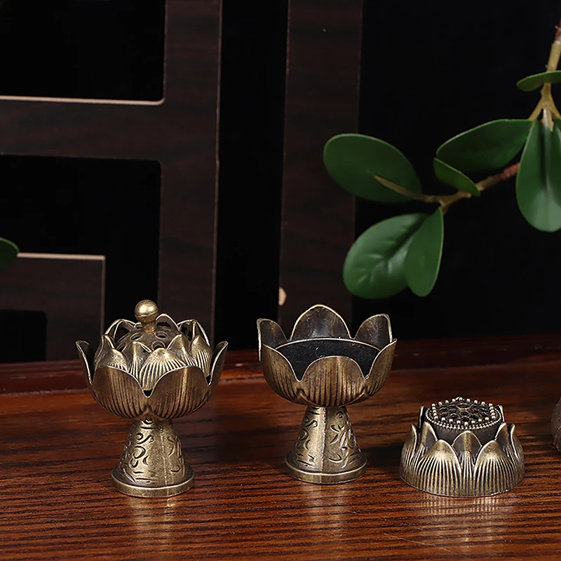 1pc Retro Buddhist Utensils Incense Burner Incense Censer Alloy Sandalwood House Furnishings Home Office Decoration