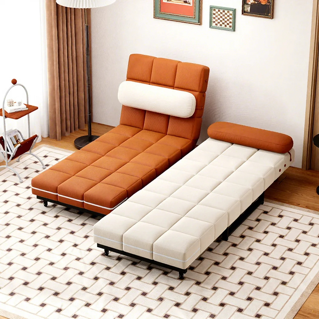 French Cream Sofa Bed Foldable Dual-purpose Small Apartment Living Room Retro Multi-functional Single Folding Bed 2025 New
