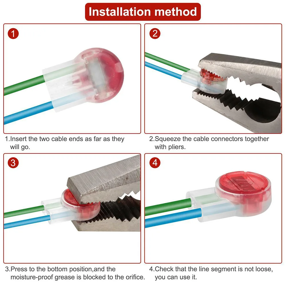 50PCS Robotic Lawnmower Cable Connector Waterproof Gel Connector Garden Robotic Lawnmowers Accessories