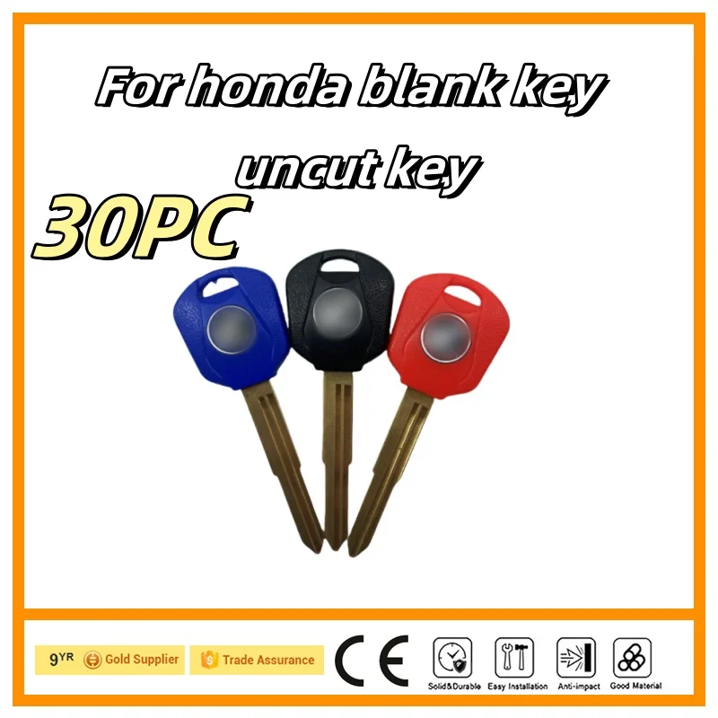 30PC Honda CRF250L CM500 Silver Wing 400/600 CBR300 CBR929 ST1300 VFR800 Blank Key Motorcycle Keys can be placed anti-theft chip