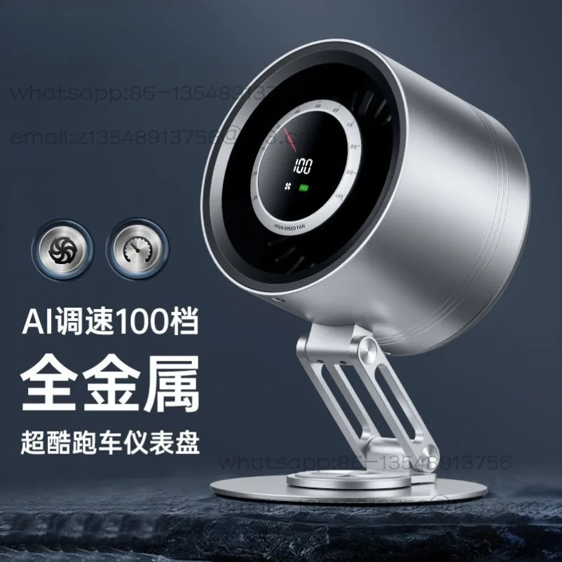 Metal Small Fan 360 ° Rotating Folding Turbo Fan Office Desktop Silent Air Circulation Fan Usb Rechargeable Portable Small