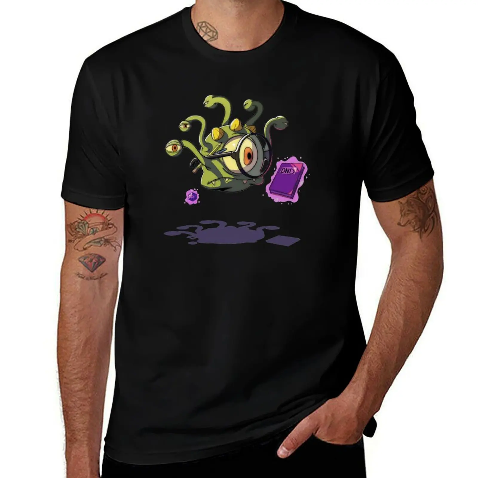 Beholder Playing DnD T-Shirt Daily Wear Plain Short Sleeve Shirt