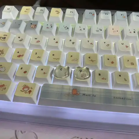 Katthuvud-tangentbordsklistermärken 24 st upphöjda genomskinliga tangentskydd för långa naglar, skrivning, PC-bärbar dator, söta estetiska tillbehör 10 best sales klistermärke med tangentbord - №10