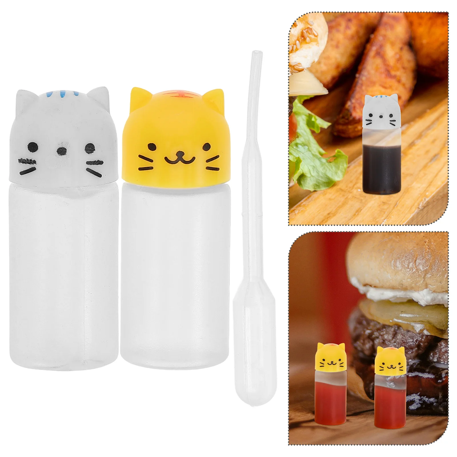 

2 Sets Sauce Bottling Portable Vinegar Containers Squeeze Bottles Lightweight Seasoning Soy Ketchup for Outdoor