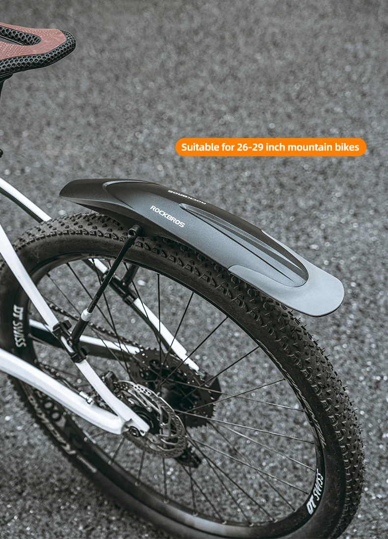 ROCKBROS Mountainbike-Schutzblech, verbreitert, mit Schnellverschluss, 26-29 Zoll, langlebig, innovative Montage, Fahrradzubehör – Detail 1