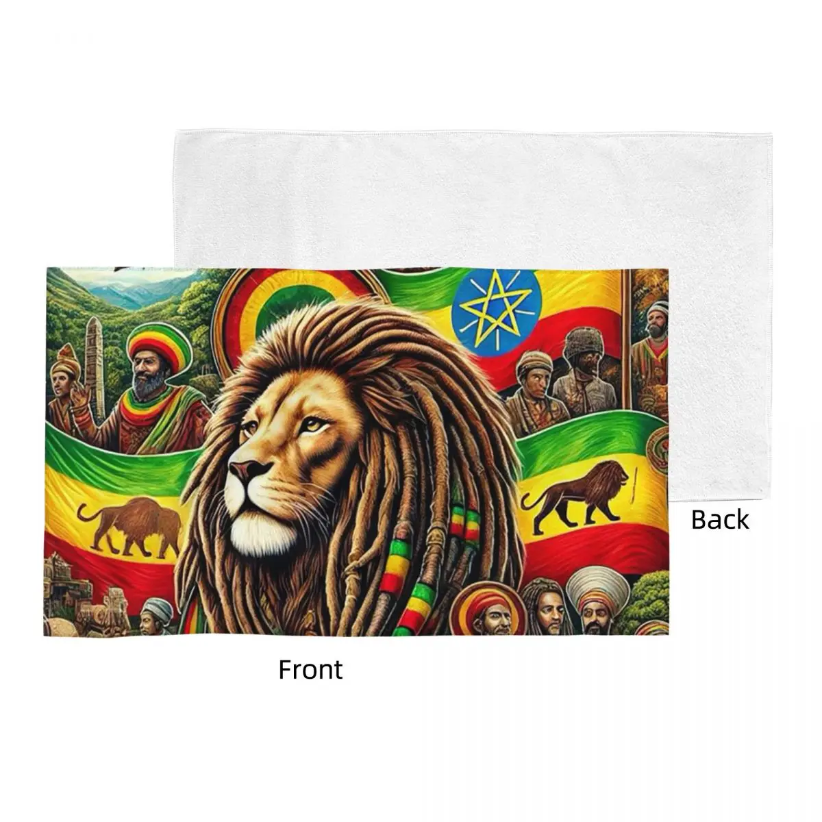 Custom Rastafarian Amaiquina Reggae Rasta Lion Street Skullies Soft Face Towel Quick Dry Pool Bath Cotton Towels Breathable