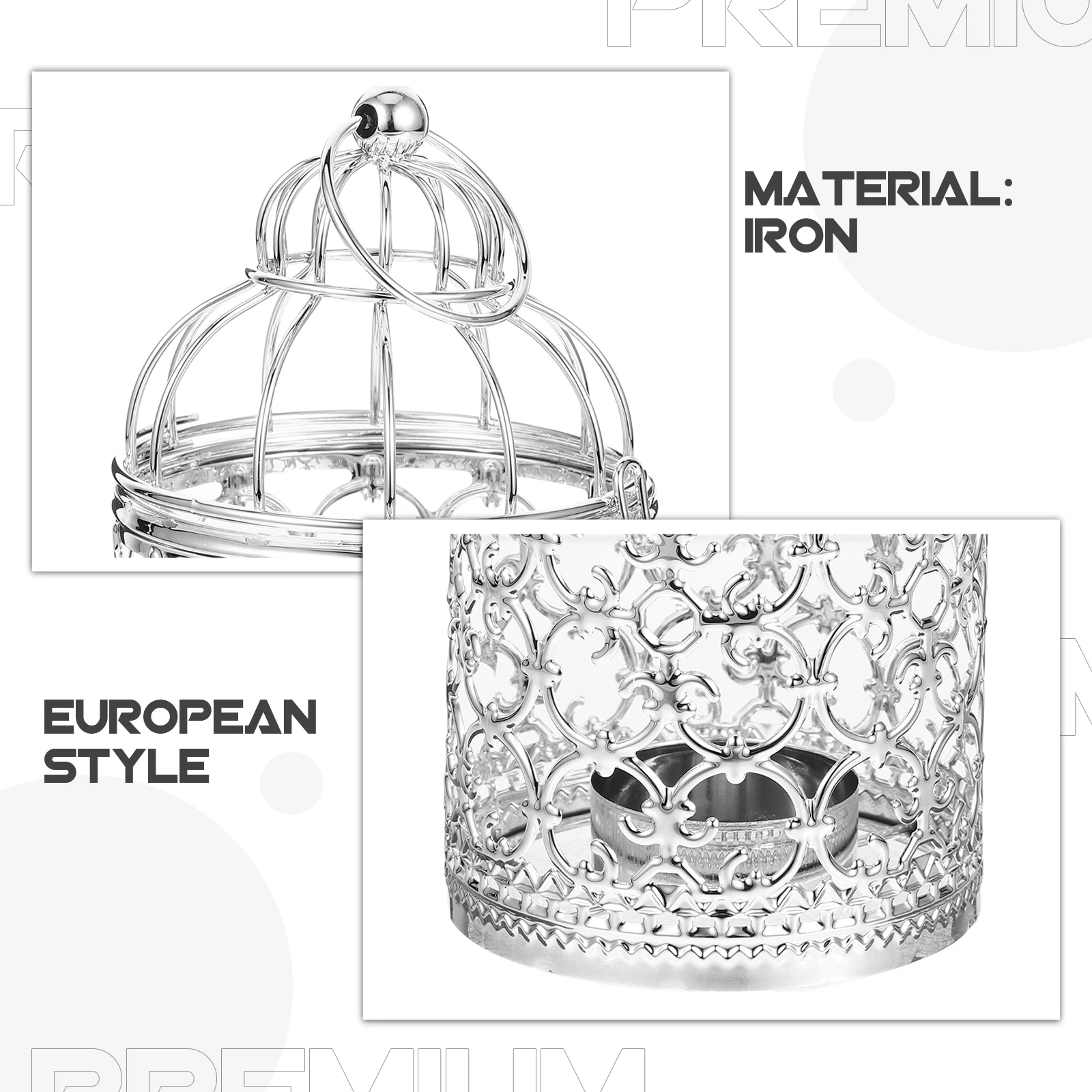 

Birdcage Holder Small Metal Tealight Hanging Lantern Iron Decorative Stand For Wedding Party Table Decor