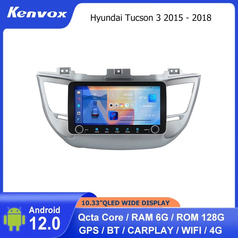 

Автомагнитола 2 din, 10,33 дюйма, QLED, Android, для Hyundai Tucson 3 2015 - 2018