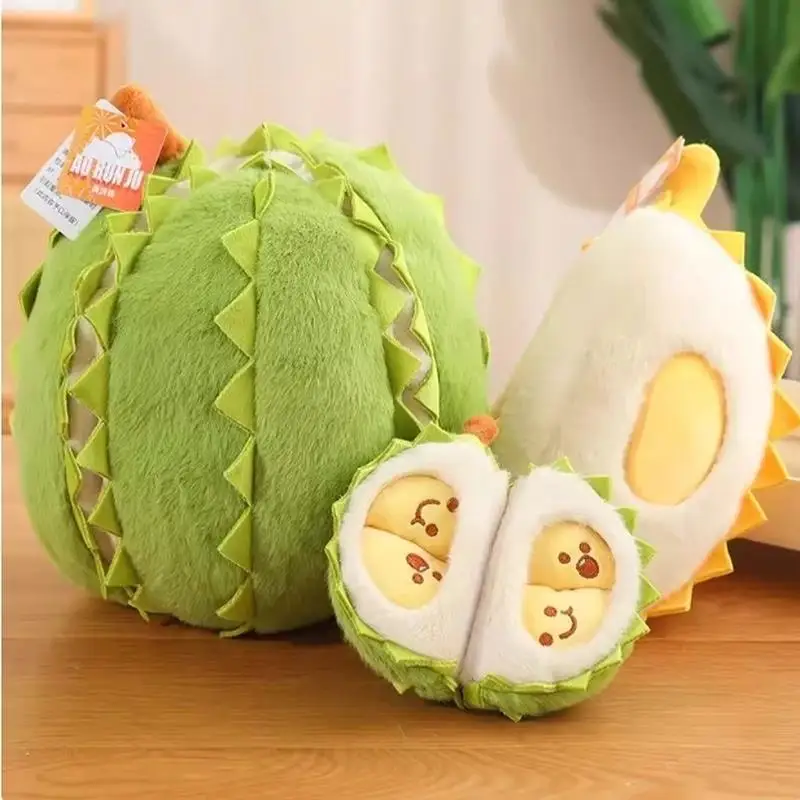 ドリアンぬいぐるみストレス解消ギフト取り外し可能な3D枕ソフトスクイーズフルーツドール面白い引っ張れる肉質のかわいいコレクタブル