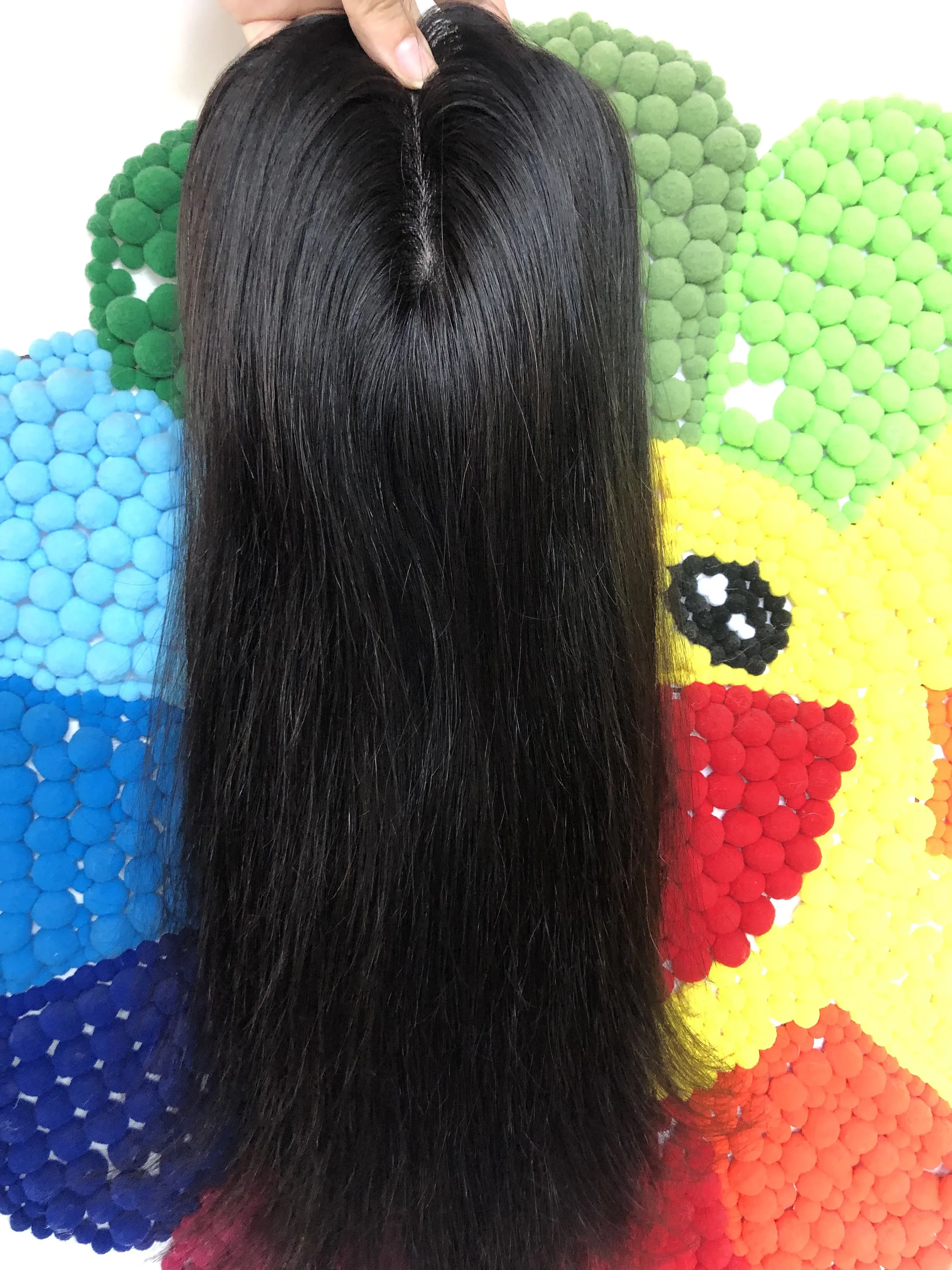 12-20 "6x6.4" topper de cabelo castanho acessível feminino cabelo humano topper virgem cabelo humano cor natural reta cabelo peça 130%