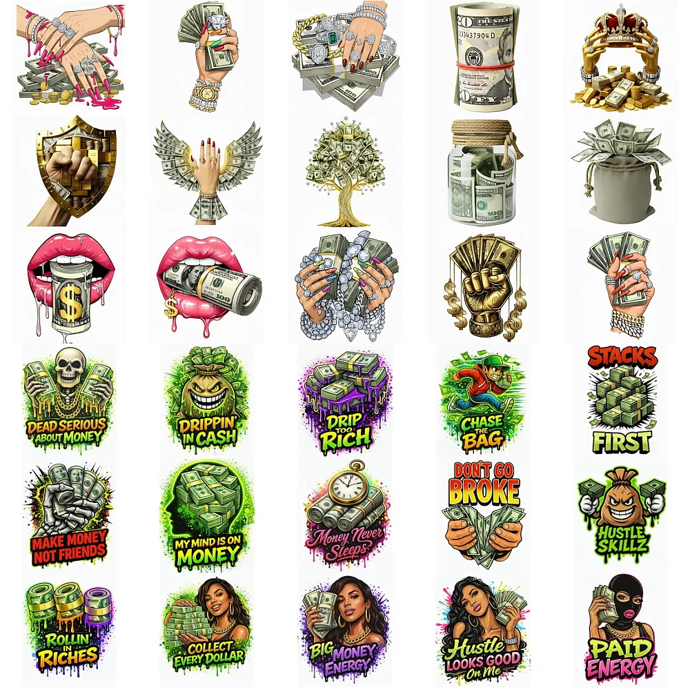 1pcs Money Themed Diamond Gold Chain Skull Shoe Charms, Luxury Streetwear Shoes Decoration with Cash Bag
