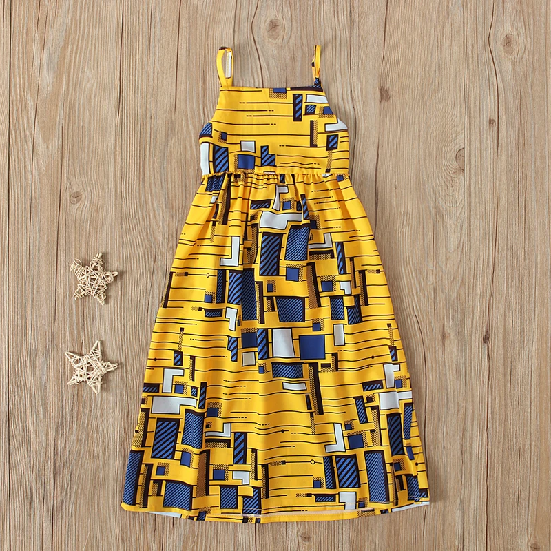 Children\'s European and American summer girls African Bohemian style sleeveless backless suspender dress children\'s clot