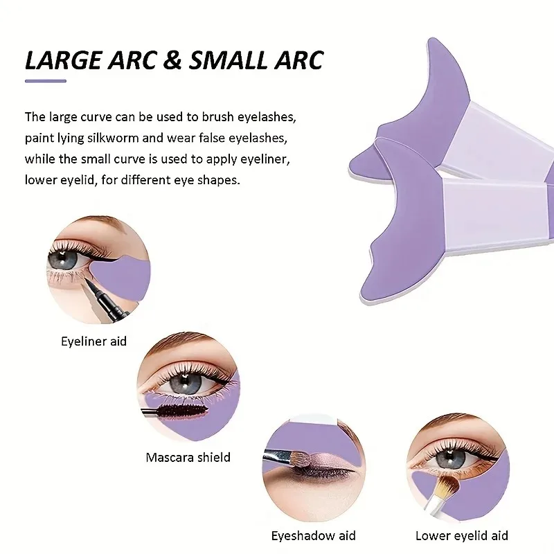 Multifunctional Silicone Eyeliner Stencils Winged Tip Aid Mascara Shield Applicator Set for Eyeliner Mask Applicator Makeup Tool