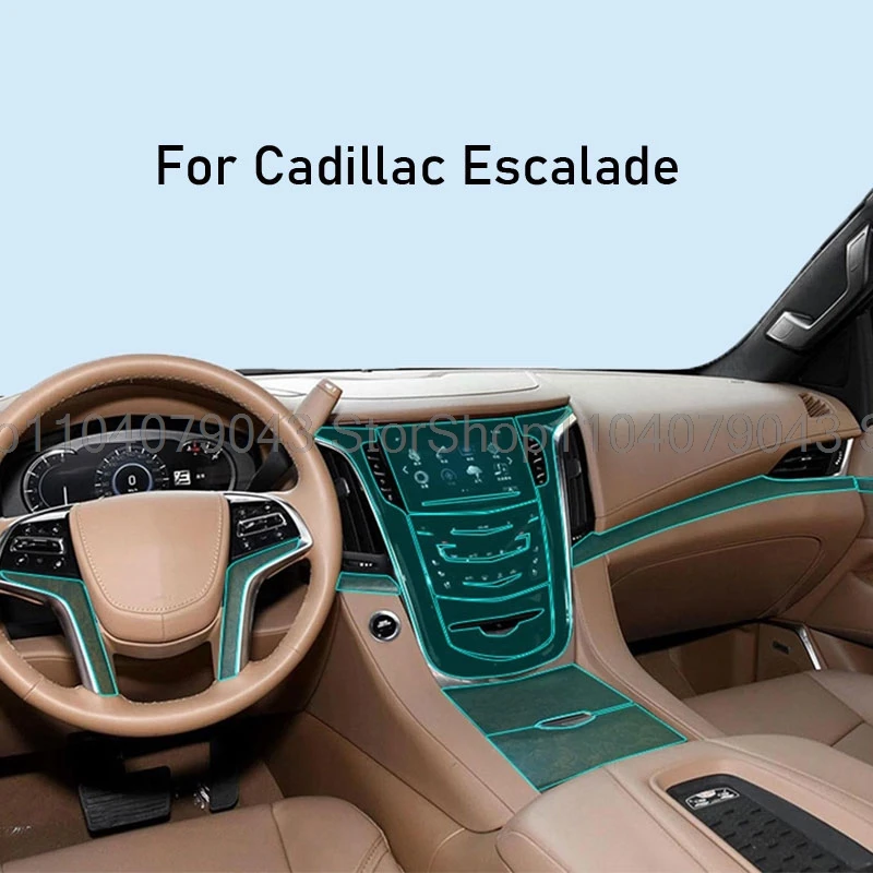 TPU Protective Film for Cadillac Escalade 2015-2020 Car Interior Center Console Transparent  Anti-scratch Film Accessories