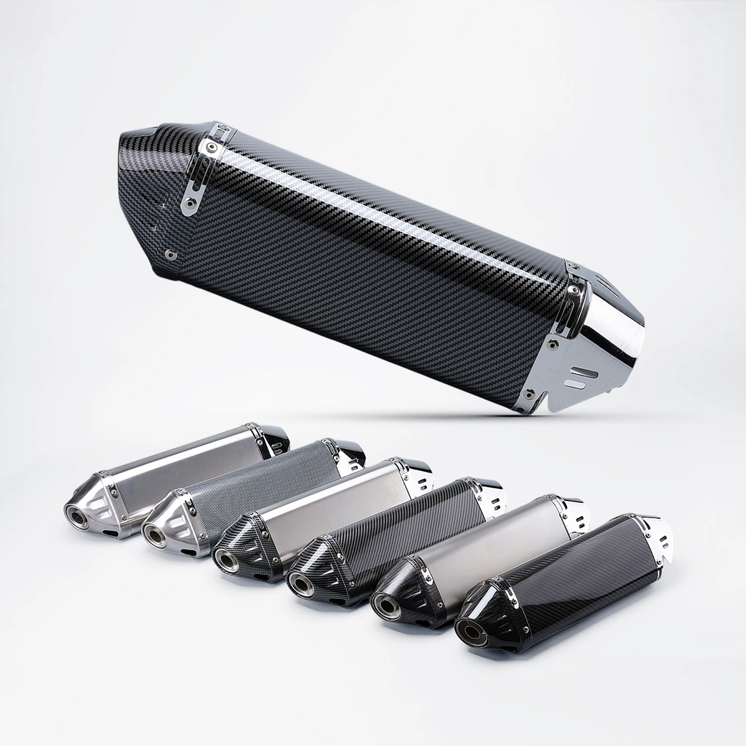 

Modified Motorcycle Exhaust Pipe 51mm Universal Carbon Fiber Muffler Slip-On Moto Accessory with DB Killer