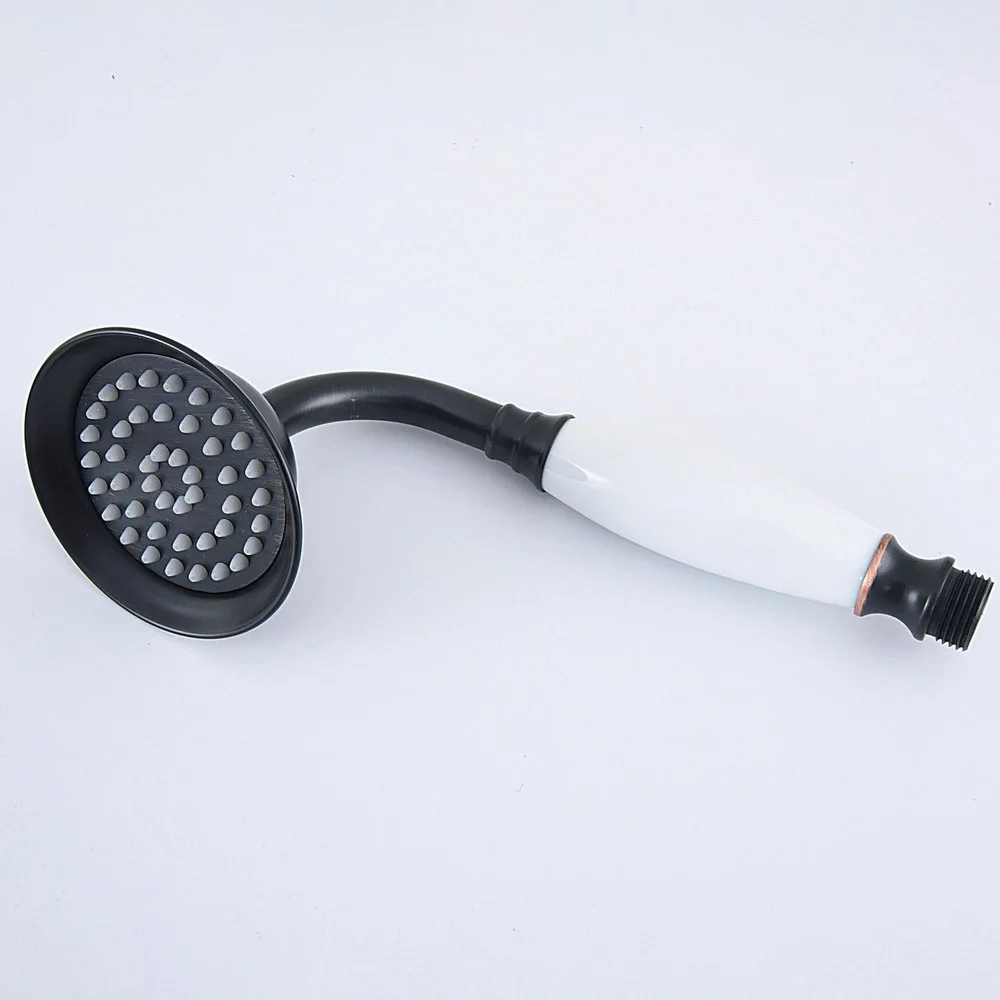 Black Oil Rubbed Brass Ceramic Telephone Style Hand Held Shower Head Bathroom Water Saving Hand-held Sprayer Nhh064