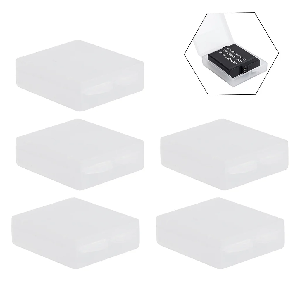 

5Pack Protective Storage Box Clear Plastic Case for 5 Accessories Camera Holder Travel Safe