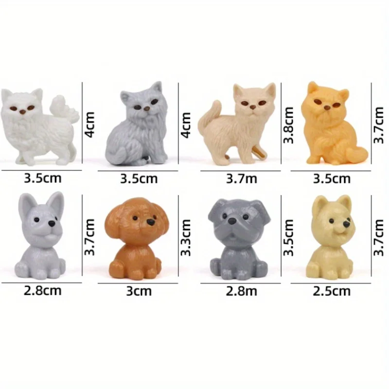 8 teile/satz Nette Hund Haustier Korb Familie Spielzeug Hund Puppe Set Hund Käfig Spielzeug Szene Spielen Spielzeug Weihnachten Dekoration Geschenke – Detail 9