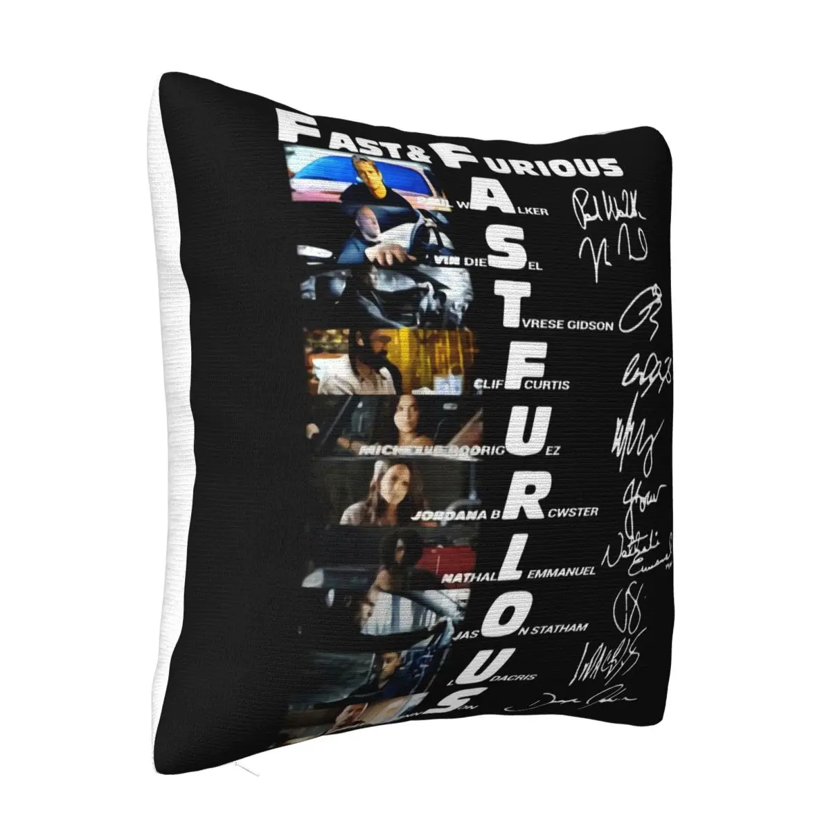 Fast And Furious Film Character Signature Newest On Sale Family Wholesale Geek Comical Music Pillow Case