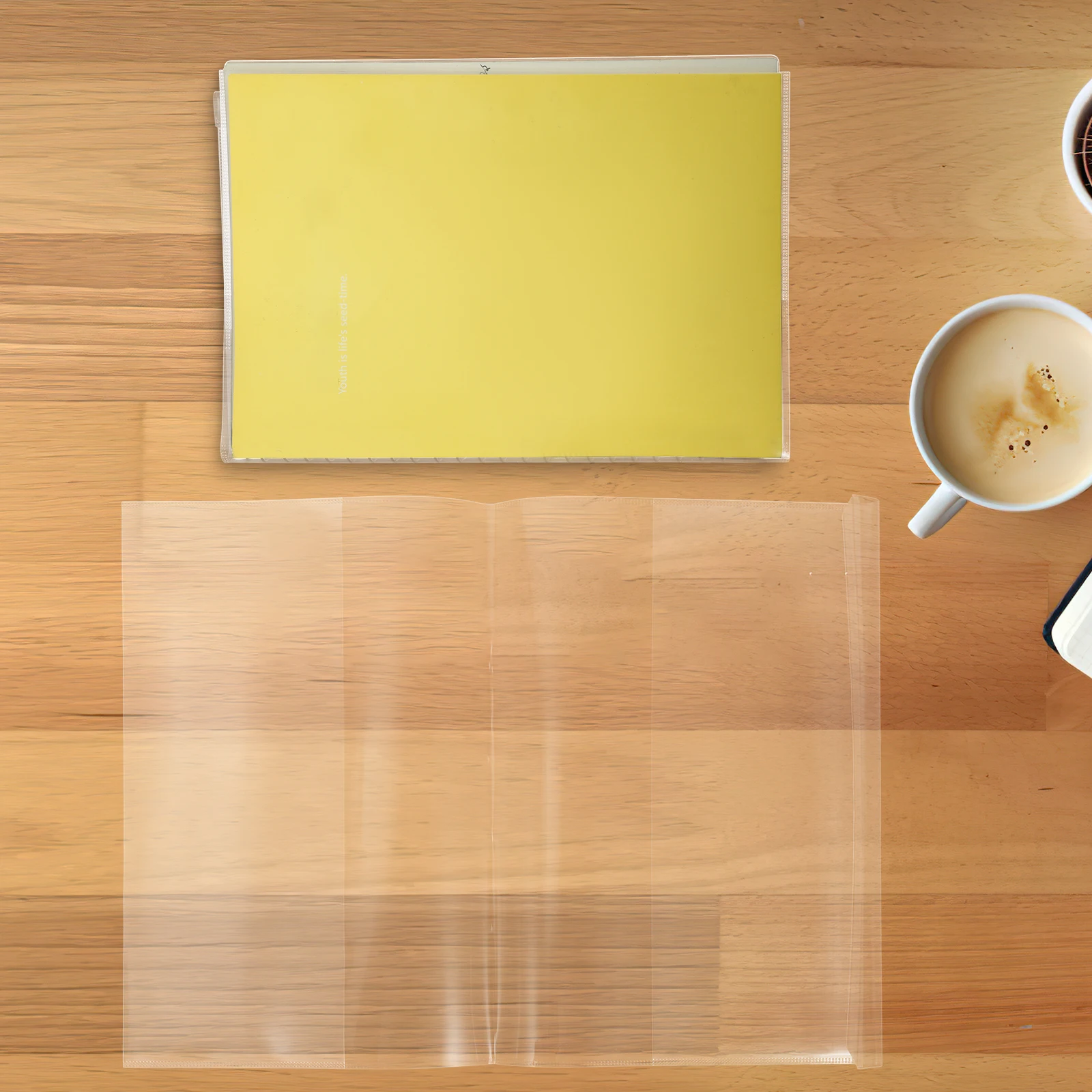 10pcs Clear Book Covers For Books Protective Transparent Plastic Sleeve Adjustable Width Waterproof Dust Resistant