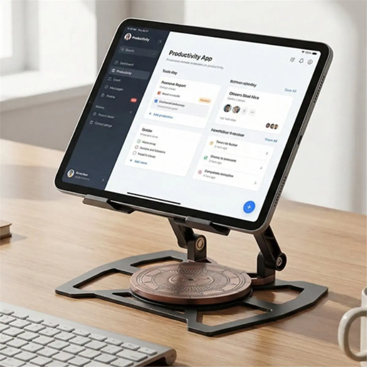 Foldable Metal Tablet Stand with Decompression Tatchet Effect Suitable for Live Streaming Work and Gaming