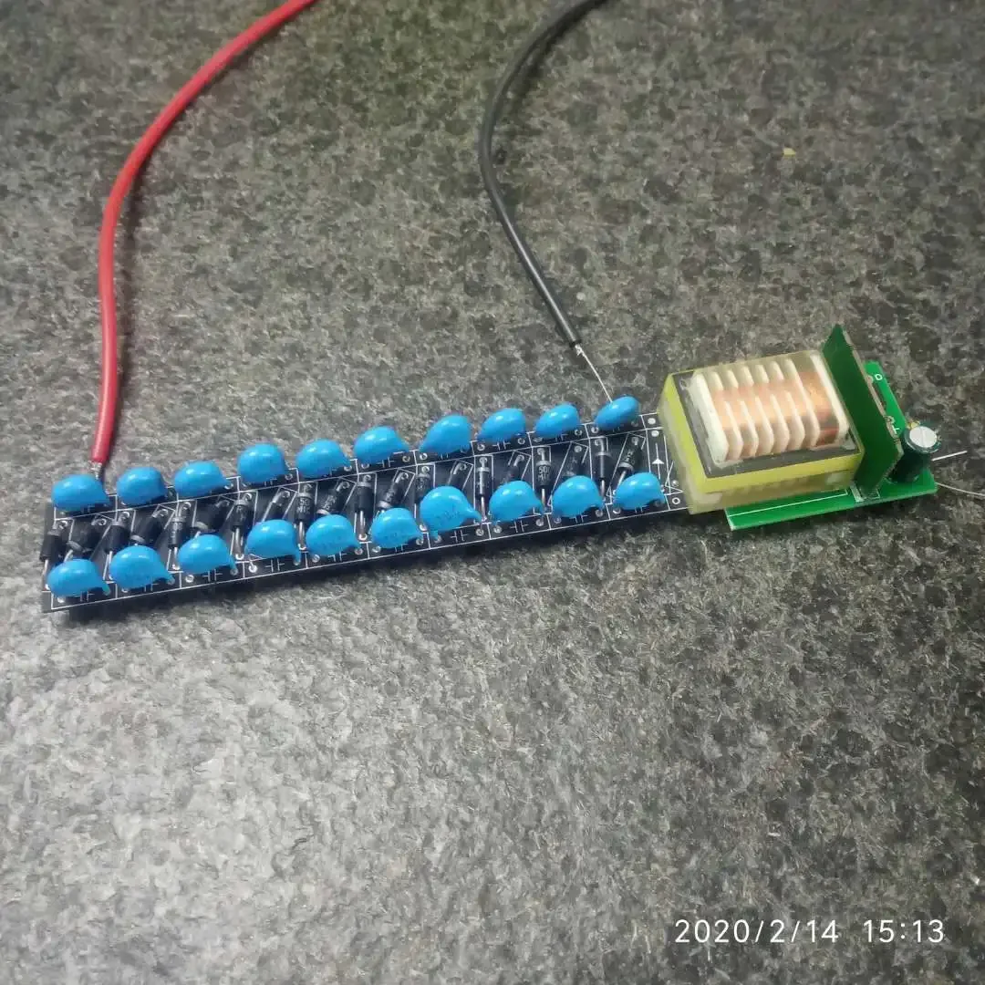 Imagem -04 - Gerador Eletrostático Inversor de Alta Tensão Potência Ajustável dc 512v Boost 1kv20kv Tensão do Arco do Pulso Duplo 15kv 10kv