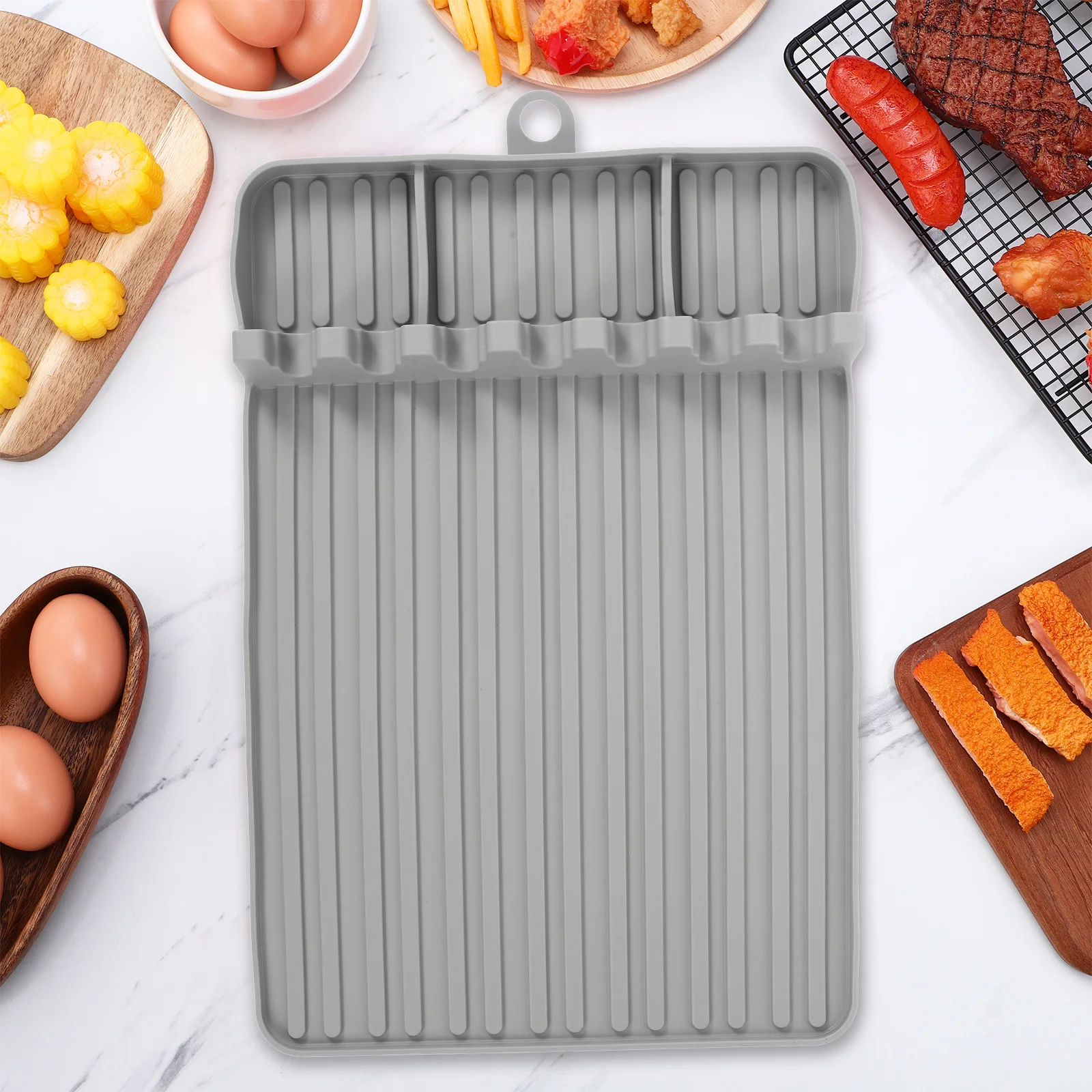 

Silicone Grill Side Shelf Mat Resistant Bbq Tool Organizer Multipurpose Kitchen Counter Mat Bbq Grill Tool Rest