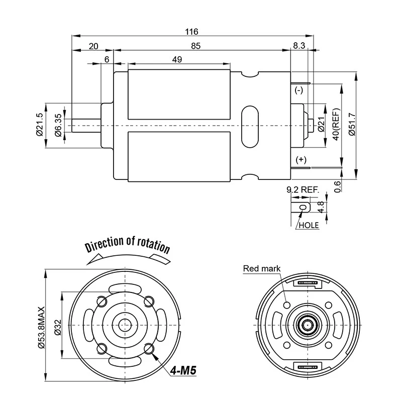 Imagem -05 - Motor dc de Alta Velocidade com Rolamento Silencioso Poderoso Motor dc Tensão de Entrada Dc1236v 997