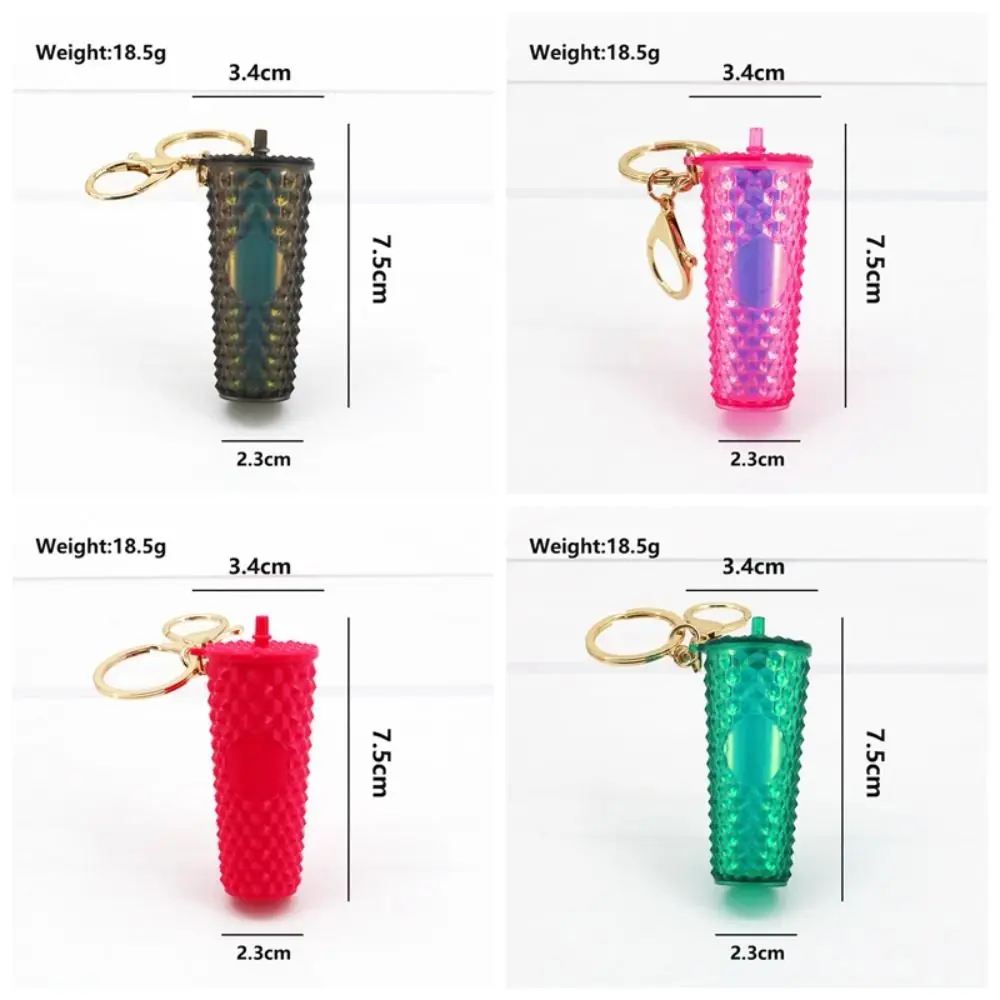 American Style Mini Coffee Cup Pendant Gradient Dazzling Colors Durian Cup Keychain Simulation Mini Cup Pvc Keyring Girls