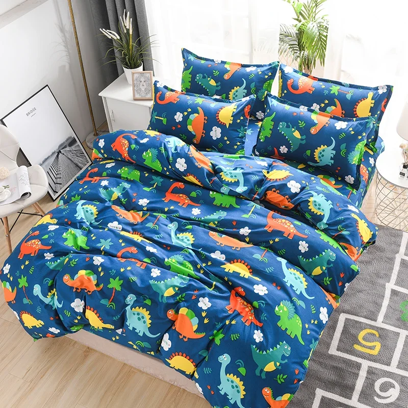 Blue Dinosaurs Duvet Cover Queen Kids Cartoon Comforter Covers Sets for Boys Soft Cute Animals Pattern Bedding Set Home Decor