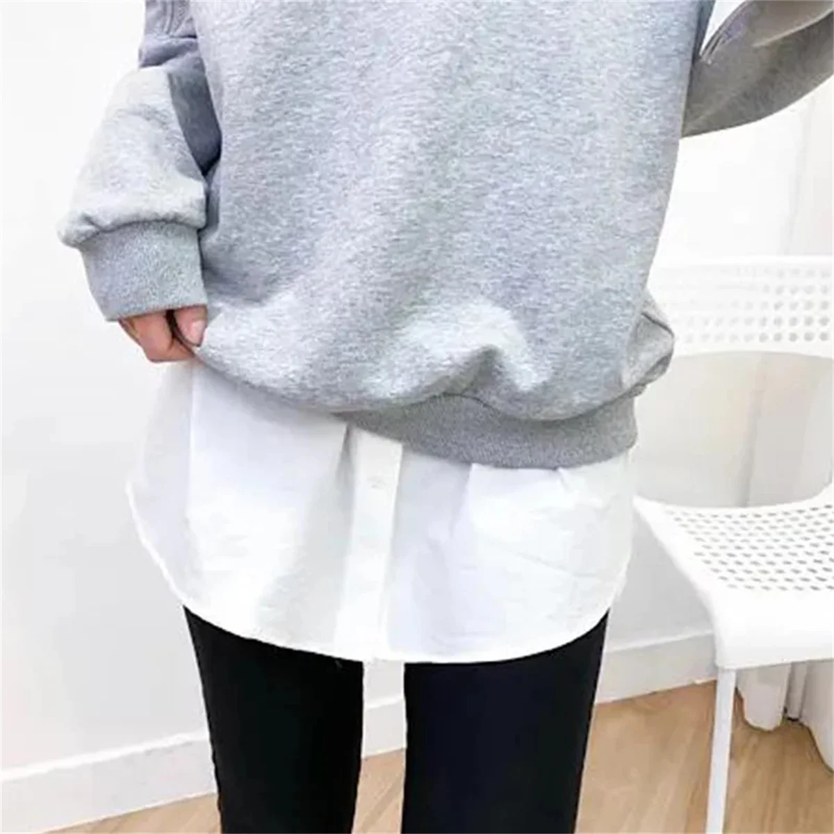 Detachable Underskirt Women's Fake Shirt Irregular Skirt Minimalist Tail Shirt Elongated Hem Loose Comfortable Fashionable Skirt