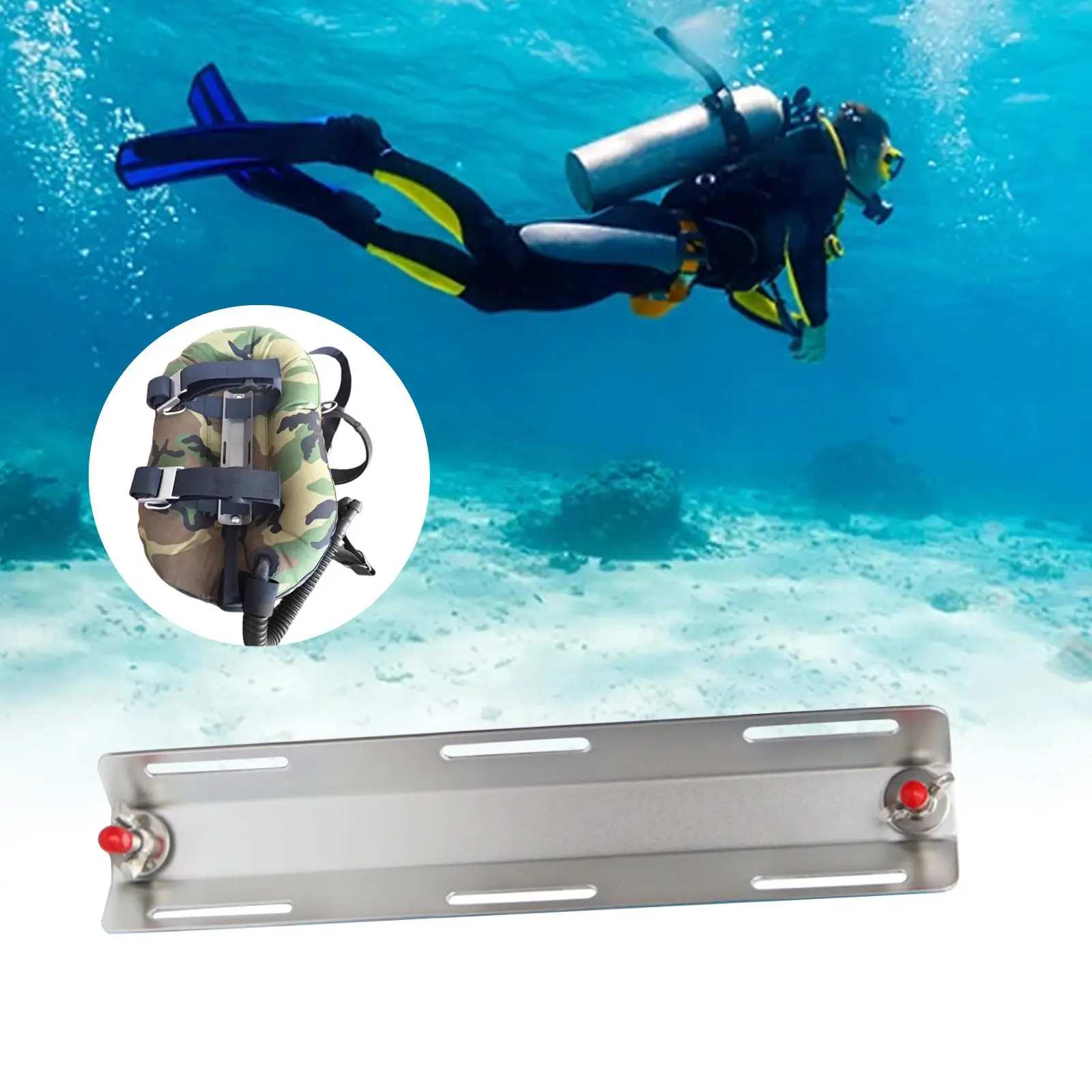 Scuba Diving Backplate Single Tank Adapter zum Schnorcheln im Freien unter Wasser