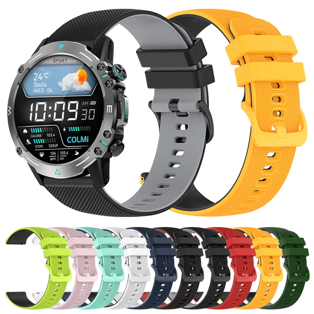 20mm 22mm Breathable Silicone Strap For COLMI C81 C80 M40 M42 Band For COLMI P71 P73 P8 I30 Wristband Sports Bracelet Accessorie