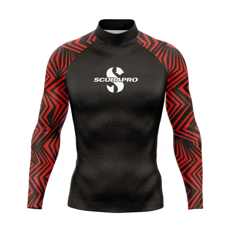 Traje de baño de manga corta para hombre, traje de baño con protección UV, camiseta de natación, ropa de Surf