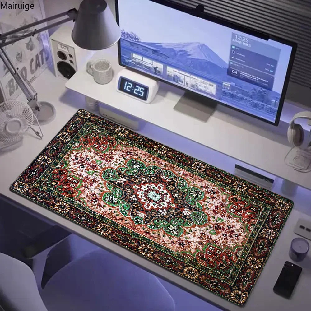 Persian Carpet Prayer Rug Mouse Pad Desktop Office Accessories Gamer Computer Desk Accessory Keyboard Mousepad anti-slip rubber