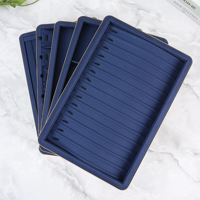 

Fashion Blue Series Jewelry Tray Multifunction Pendant Necklace Bracelet Earrings Ring Display Trays Jewellery Storage Organizer