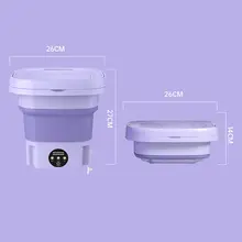 Portable 8L Mini Folding Washing Machine, Semi-Automatic Rotary Drying, Socks Underwear Washing Machine, Travel Camping Washing Machine
