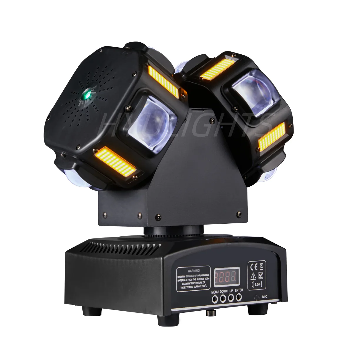 150W Doppelkopf-LED-Beam&Strobe&Laser 3-in-1 Moving Head 8x12W RGBW 8x5W Heller Gold-Rot-Grün-Laser Star DJ-Lichteffekt – Detail 7