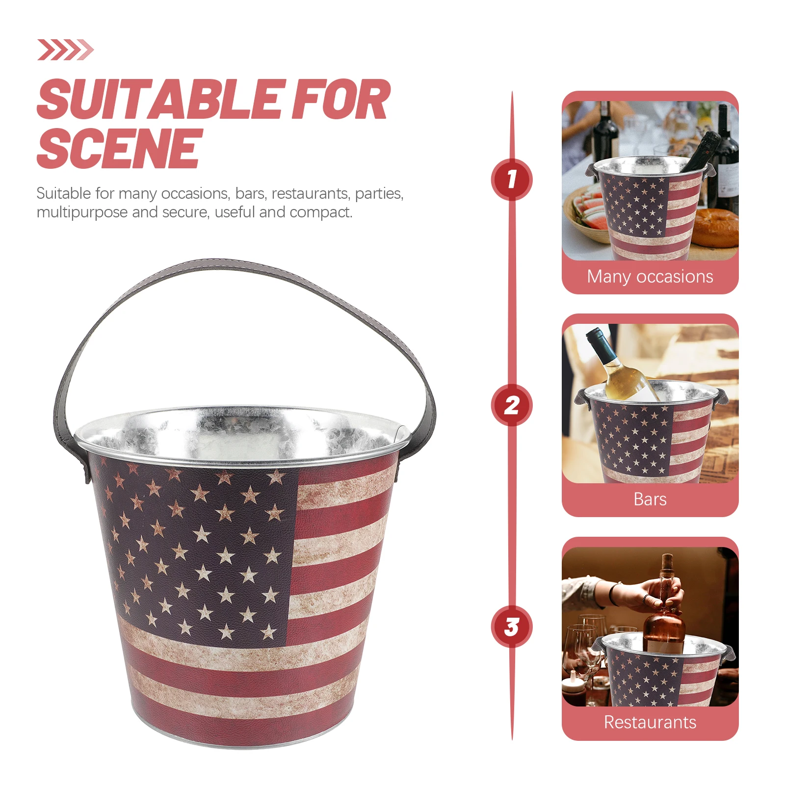 

Iron Ice Bucket Bar Supply Scratch Resistant Metal Beer Holder Round for Parties Restaurants KTV Use Smooth Edge