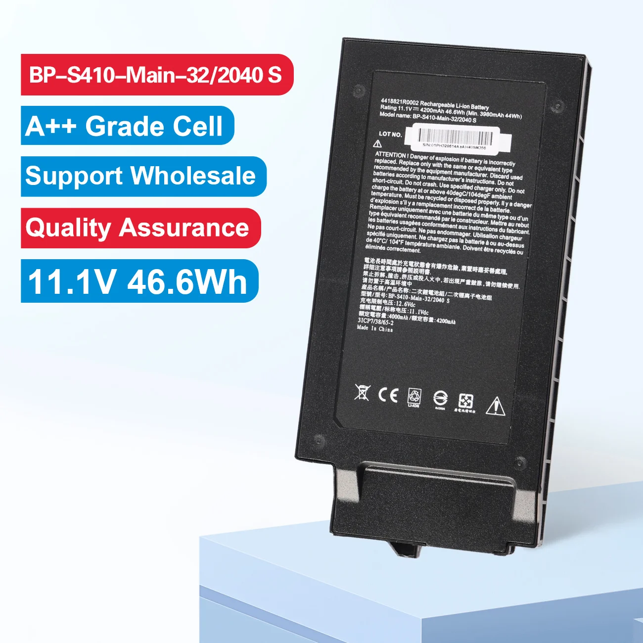 BP-S410-Main-32/2040 S Battery Replacement For Getac S410 Semi-Rugged Notebook BP-S410-Main-32/2040 S S410 BP-S410 Main Battery