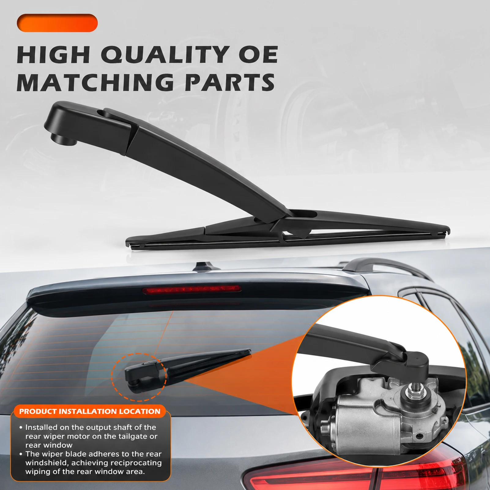 Rear Wiper Arm and Blade 6429.GN 6429GN Compatible with C3 Picasso, 2008 I, 5008, 508 SW II