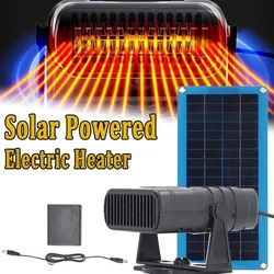 Solar Electric Heater for Winter Protable Outdoor Camping Car Pets Stove Warmer Drying and Heating 12V 20W 30W Solar Power Panel